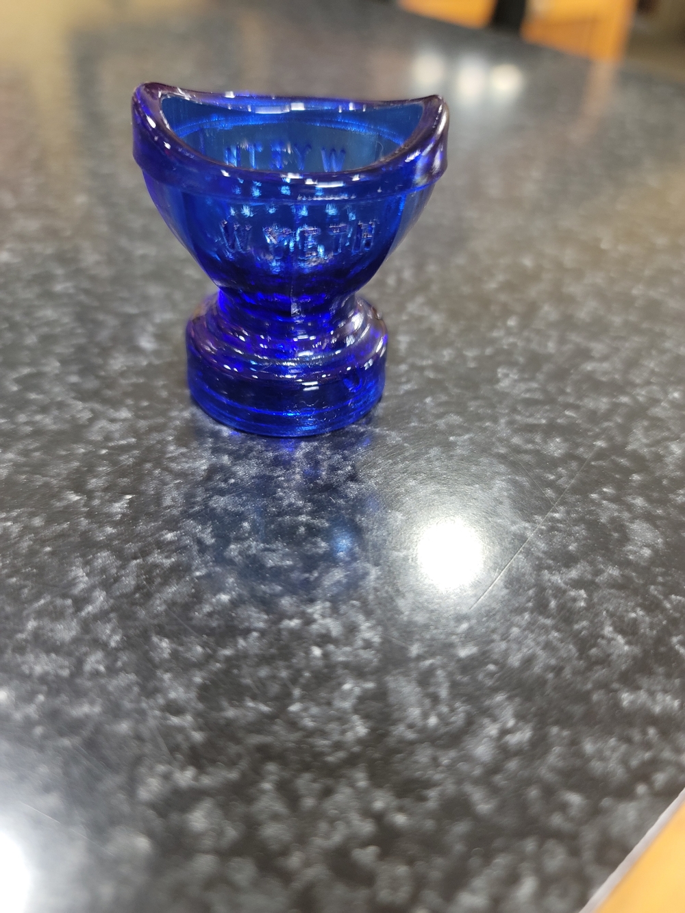Cobalt Blue vintage Wyeth glass eye wash cup